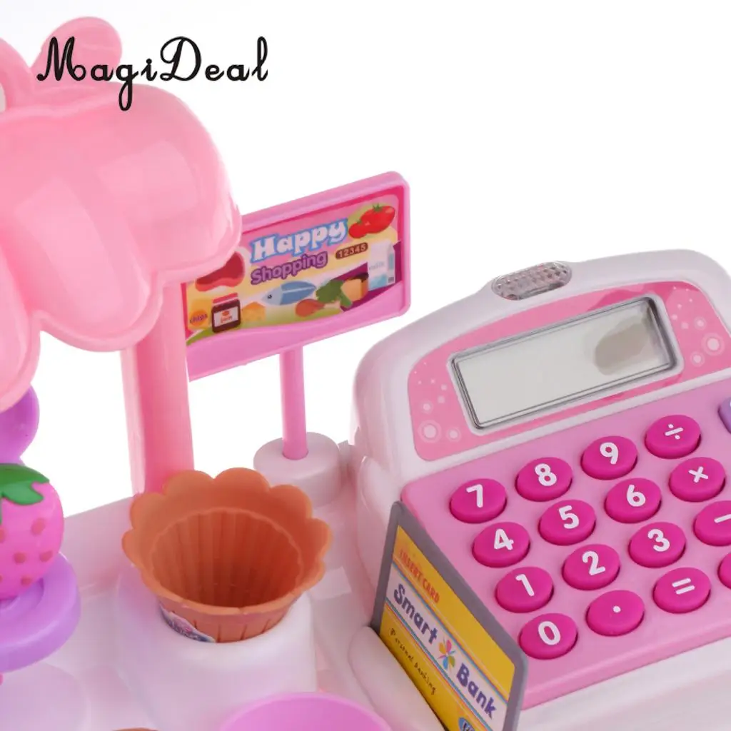 MagiDeal Top Sale 1Set Simulation Ice Cream Store Cash Register for Kids Children Girls Pretend Play Toy Birthday Gift