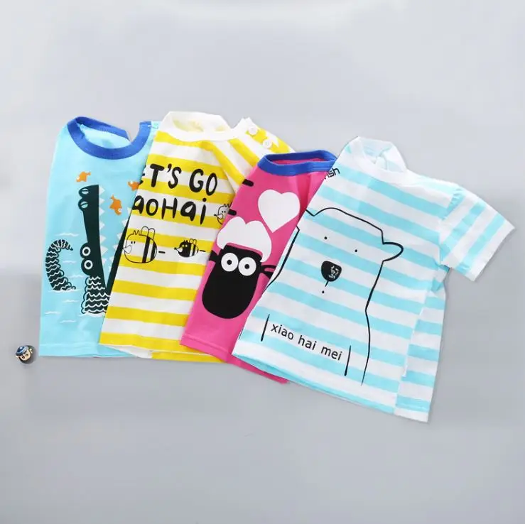 Girls & Boys Short Sleeve T-shirt Baby Kids Unisex Cartoon Cotton Tops Tee Shirt