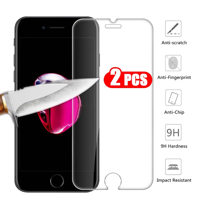 Закаленное стекло для iPhone 5 C 4s 5s SE iPhone6 Защитная стеклянная пленка 7 8 6 6s Plus X XR 11 12 pro