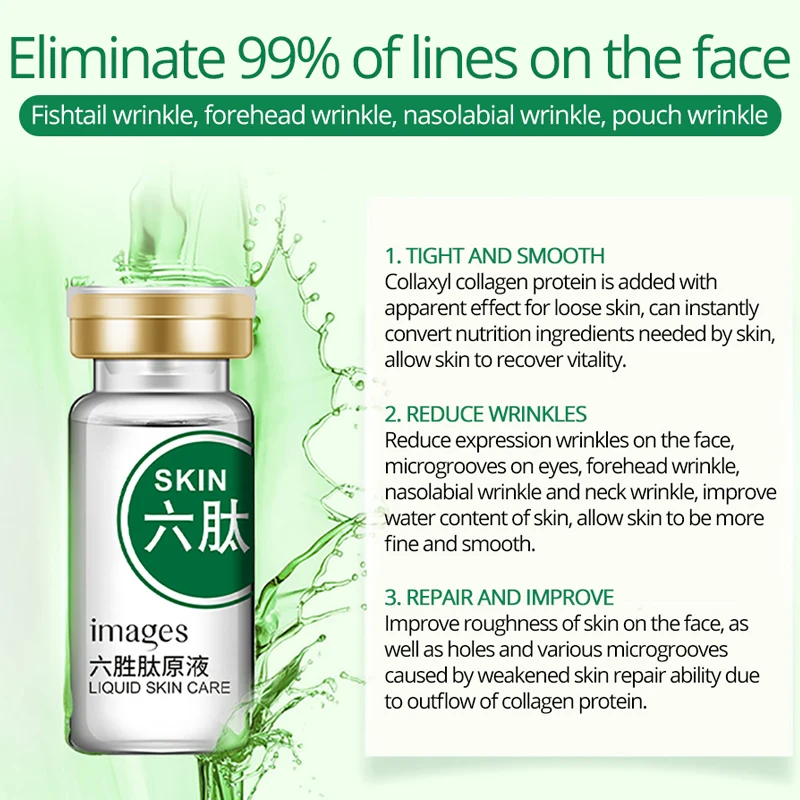 Argireline Face Serum Collagen Anti-wrinkle Anti-aging Essence Hyaluronic Acid Moisturizing Whitening Face Skin Care IMAGES 10ML