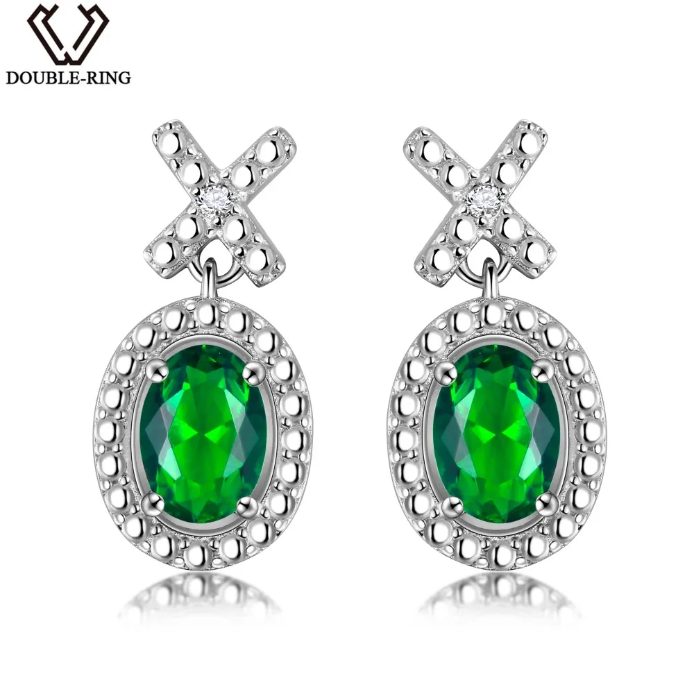 DOUBLE-R создан 1.7ct Изумрудный камень сапфир, рубин циркон серьги 925 пробы серебро синий топаз Серьга для женщин DOUBLE-R создан 1.7ct Изумрудный камень сапфир, рубин циркон серьги 925 пробы серебро синий топаз Серьга для женщин