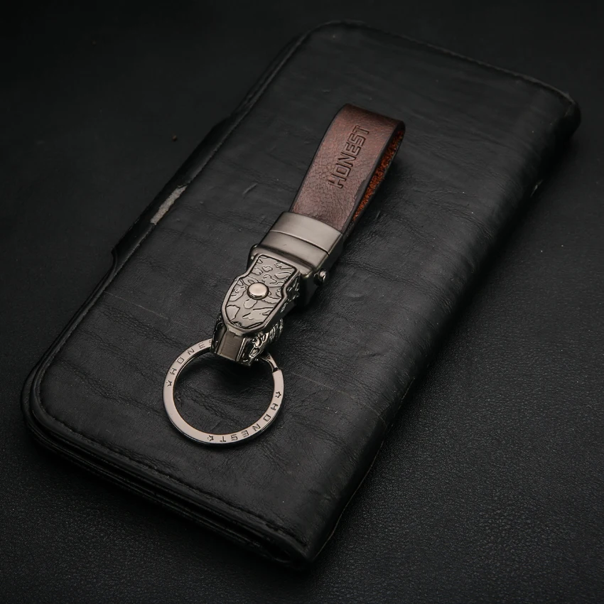 Brand HONEST High Grade Alloy Men Key Chain Car Key Ring Holder Keychains Jewelry Bag Pendant Genuine Leather Gift LED Function Brand HONEST High Grade Alloy Men Key Chain Car Key Ring Holder Keychains Jewelry Bag Pendant Genuine Leather Gift LED Function