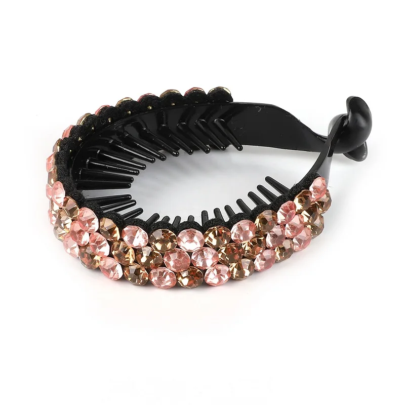 cute hair clips 1pc Korean Crystal Hair Claw For Women Ponytail Holder Ball Head Bun Maker Expanding Hair Clips Hairpins Hair Accessories 2021 headbands for women Hair Accessories