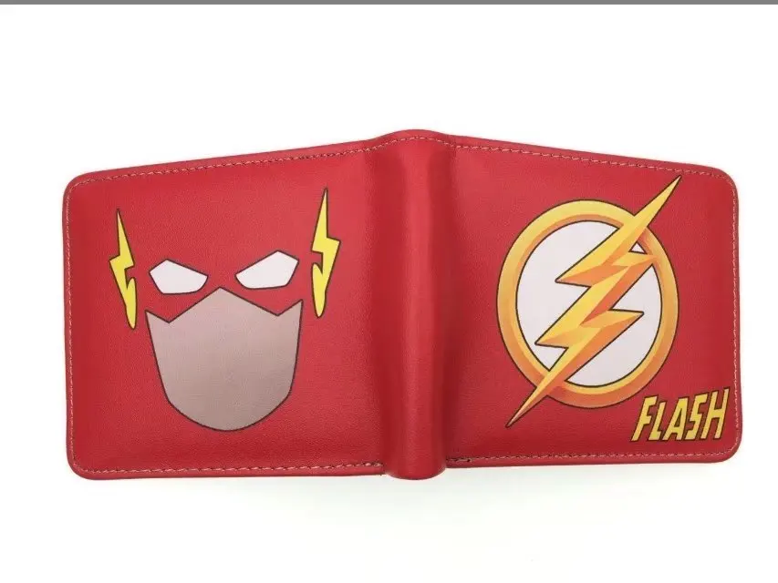 

Comics The Flash Batman Suicide Squad Joker Captain America wallet Unisex Leather Pu Short folding Coin Purse kid wallet