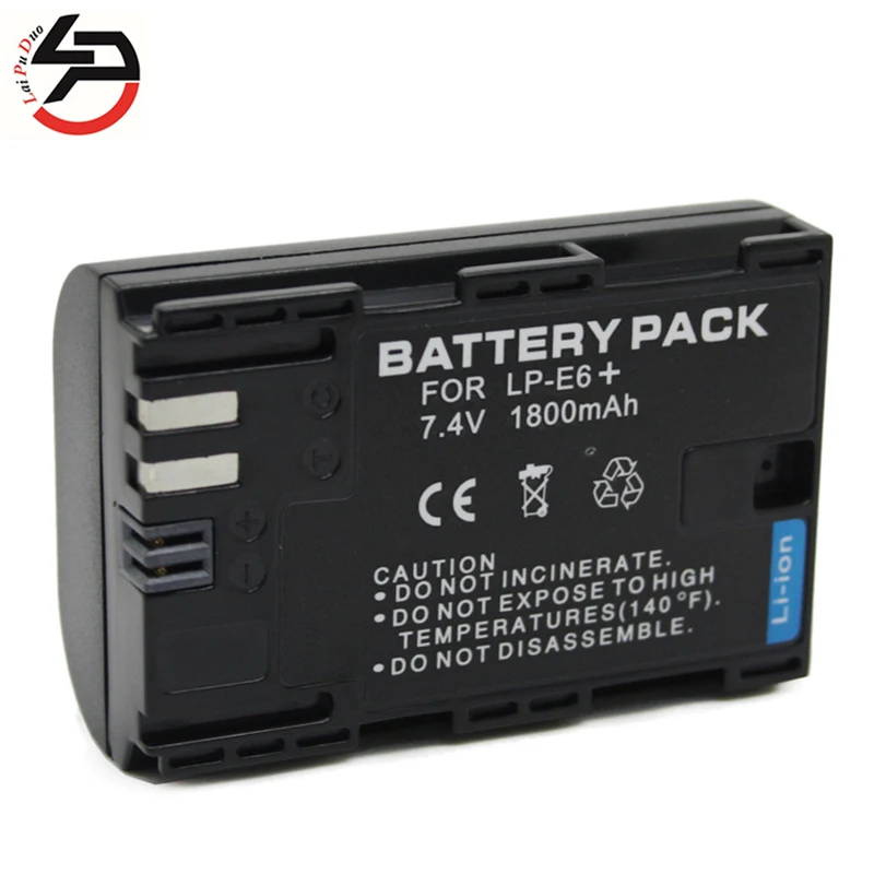

7.4V 1800mAh Replacement Camera Battery For Canon LP-E6 EOS 5DS 5D Mark II Mark III 6D 7D 60D 60Da 70D 80D DSLR EOS 5DSR