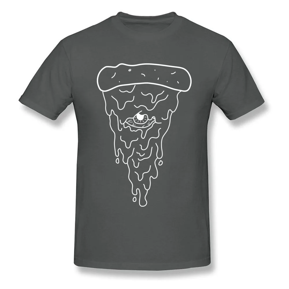 Round Neck Illuminati Pizza 100% Cotton Fabric Men's T-shirts Casual Short Sleeve Tops Tees Funky Customized Tee-Shirt Illuminati Pizza carbon