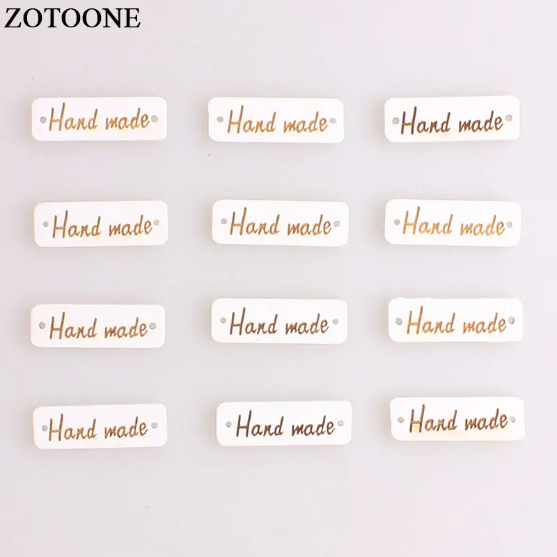 

ZOTOONE Rectangle HandMade Wooden Button Needlework Sewing Accessories For Clothes Hand made Wood Button DIY Scrapbooking Craft