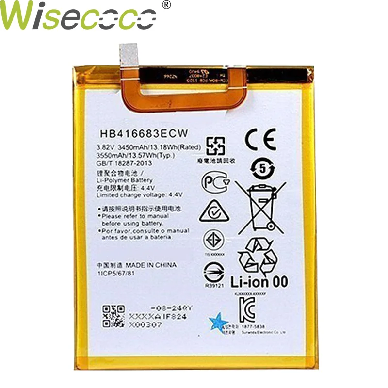 

Wisecoco New Original 3450mAh HB416683ECW Battery For Huawei Google Ascend Nexus 6P H1511 H1512 Phone In Stock With Track Code