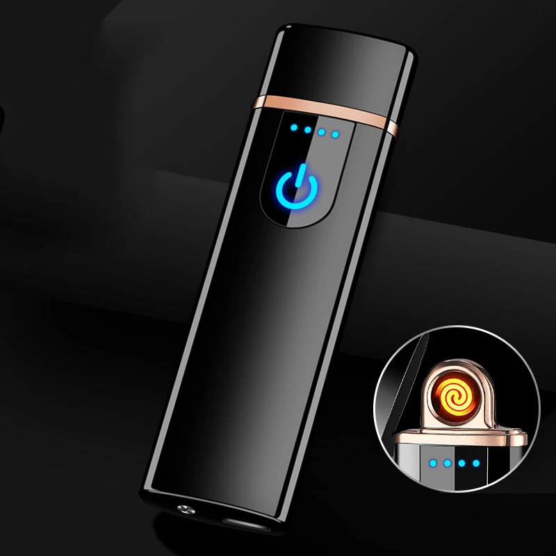 

Mini double Sided Reactional Cigarette Lighter With Metal Slim Usb lighter Rechargeable Electric Coil Lighter