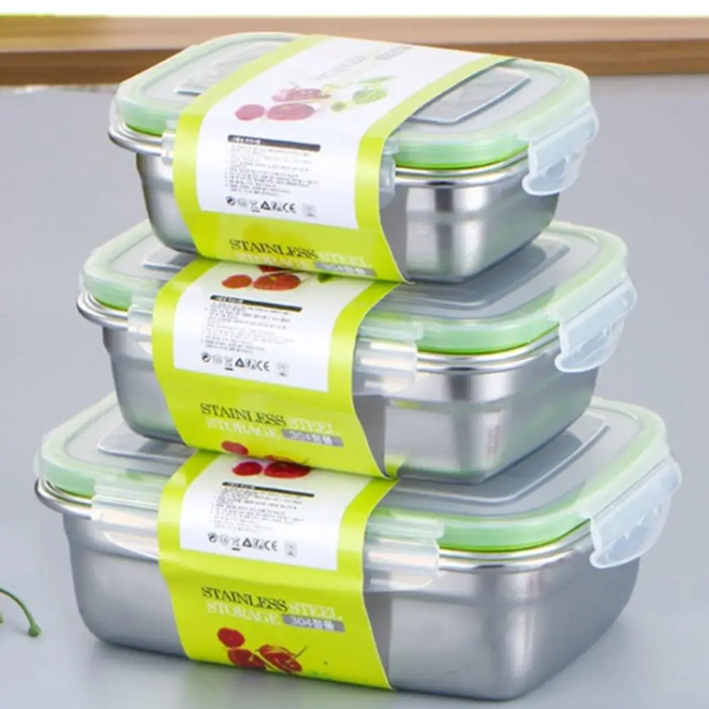 

HOT SALE 350/550/850/1800ml Stainless Steel Lunch Box Bento Picnic Food Storage Container