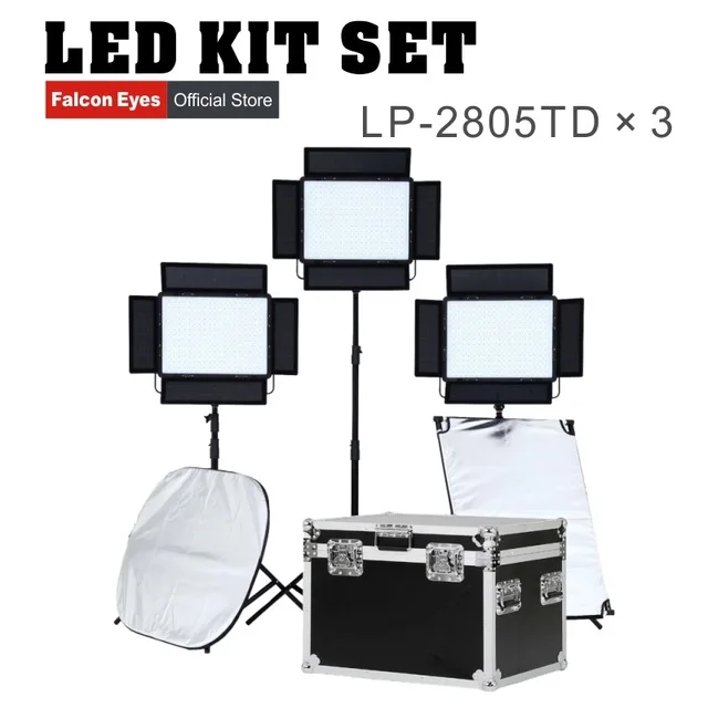 

Falconeyes 140W Video Light LED Light Panel CRI95 Dimmable LED Studio Continuous lighting LP-2805TD kit