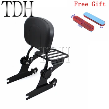 

Motorcycle Gloss Black Detachable Backrest Sissy Bar Luggage Rack For Harley Softail Models 2000-Later