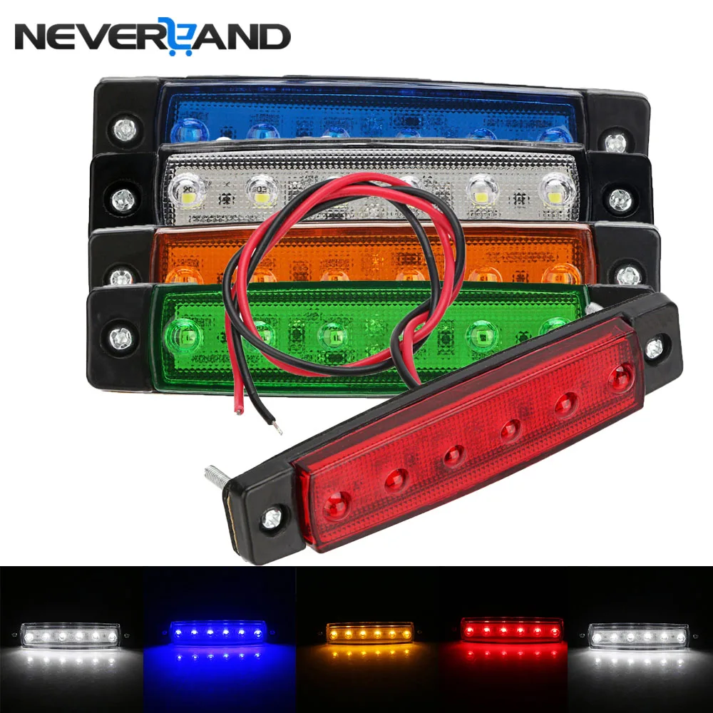 

Car External Light LED 12V 6 LED Auto Car Bus Truck Lorry Marker Indicator Brake Signal Trailer Light Blinker Rear Side Lamp