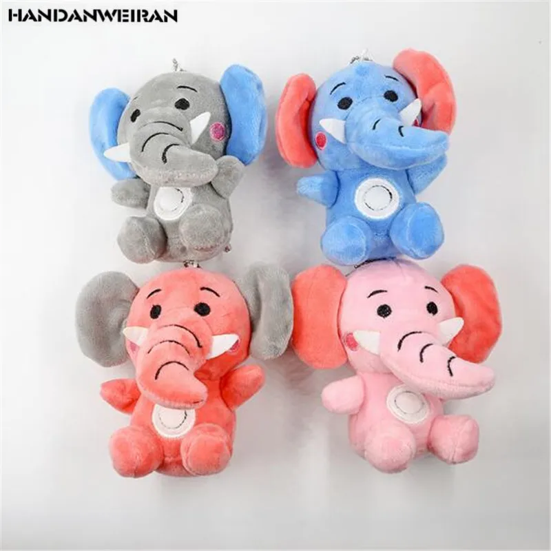 HANDANWEIRAN 1PCS New Sitting Elephant Plush Pendant 11.5CM Keychain