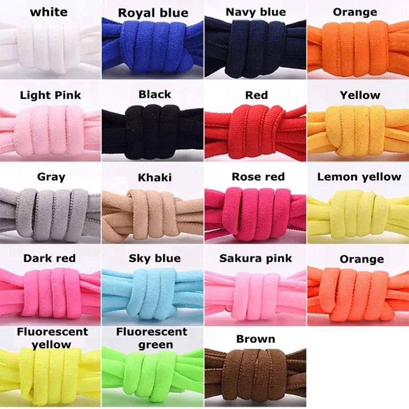 1 Pair New Elastic Shoelaces Round Locking Kids Adult No Tie shoe laces High Quality Quick Leisure Sneakers Lazy Shoe lace