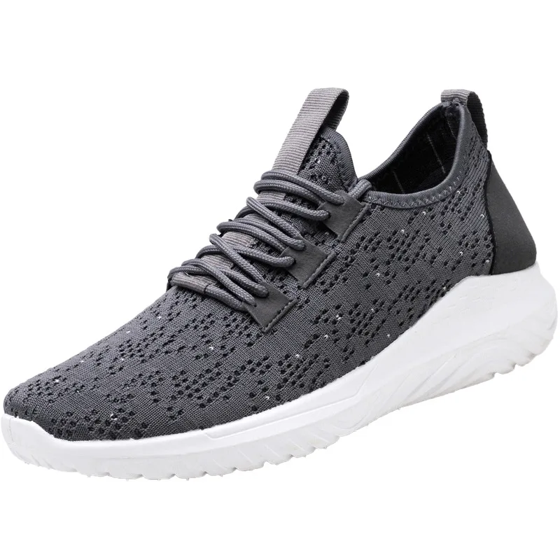 Fahsion Lightweight Outdoor Running Shoes For Men Breathable Mesh Lace-up Sport Sneakers Walking Jogging Athletic Footwear - Color: 28grey man sneakers