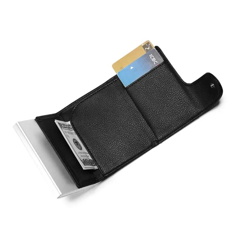 

New 2019 Wallet Whith RFID Card Holder Blocking Metal Wallet Single Box Minimalist Wallet Aluminium Card Package For Men