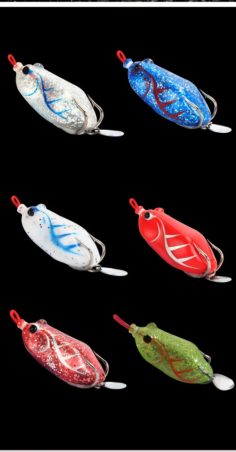 6cm 14g Fishing Lure Frog Swim Bait Soft Lure Frog Artificial Silicon fishing tackle treble hook fishing lure Frog
