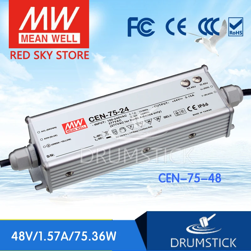 

MEAN WELL CEN-75-48 48V 1.57A meanwell CEN-75 48V 75.36W Single Output LED Power Supply