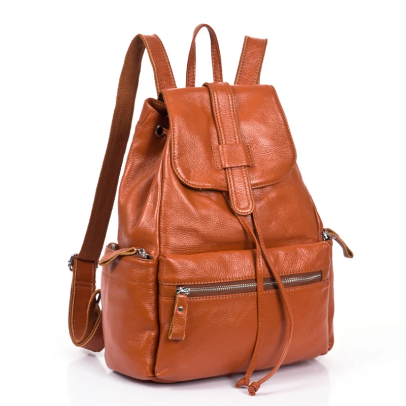 Moda mujeres del cuero genuino mochilas de alta calidad de cuero niñas bolsa de la escuela mochila de viaje femenina Moda mujeres del cuero genuino mochilas de alta calidad de cuero niñas bolsa de la escuela mochila de viaje femenina
