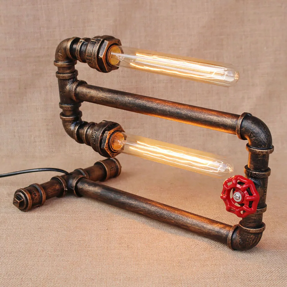 Арт деко креативная черная мастерская стиль 6 настольная лампа e27 110v 220v винтажные