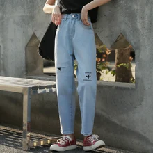 Европейский стиль классические женские джинсы с высокой талией винтажные тонкие шаровары джинсы высокого качества джинсовые брюки для 4 сезона