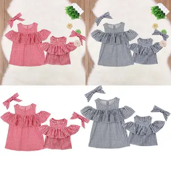 

2018 Mother And Daughter Matched Off Shoulder Women Blouse Tops Toddler Baby Clothes