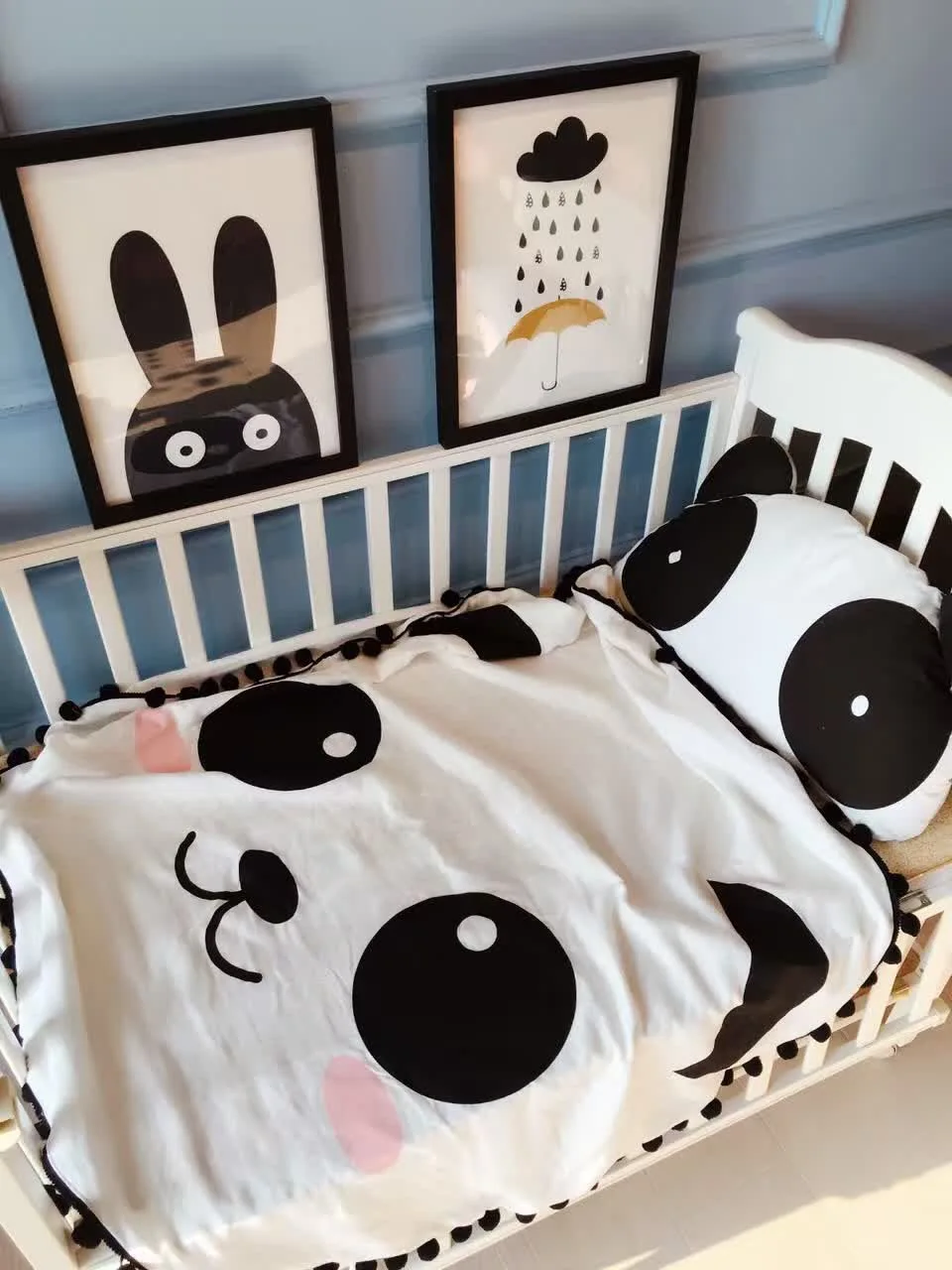 

Diameter 120CM Baby Blanket Swaddle Me Breathable Soft Cotton Gauze Cartoon Panda Baby Round Blanket Baby Pillow Baby Bedding