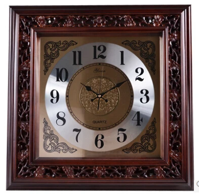 Genuine European Modern Design Solid Wood Carved King Size 24 5 Inches Square Retro Wall Clock Mute High Quality Of Luxury Designer Wall Clock Quality Wall Clockswall Clock Aliexpress
