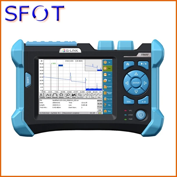 OTDR TR600 PON with 1310/1550SMF+1625SMF Visual Fault Location Function Optical Fiber OTDR communication Fiber Testing equipment OTDR TR600 PON with 1310/1550SMF+1625SMF Visual Fault Location Function Optical Fiber OTDR communication Fiber Testing equipment