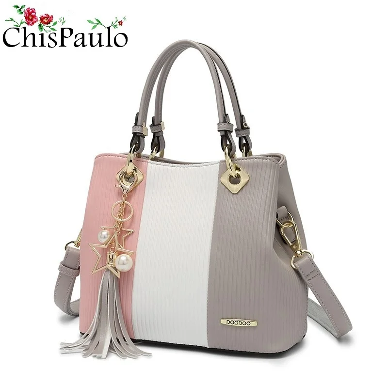 Bolsas de Couro Genuíno para as Mulheres da Moda Bolsa do Mensageiro Feminina Ombro Corrente Bolsas Femininas Borla Bolsa N271 2019