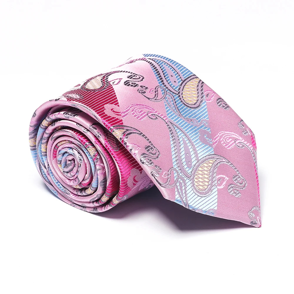 Модные Бизнес галстук розовый синий кешью узор Для мужчин галстук Повседневное личность вышивка дышащая Бизнес галстук аксессуар