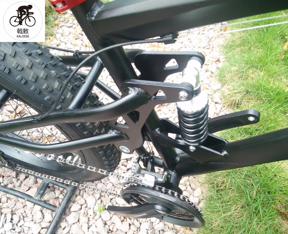 Discount Kalosse 190mm rear hubs  26*4.0 tires  Hydraulic brakes  M390  snow bike  Full suspension  mountain bike 27 speed 3