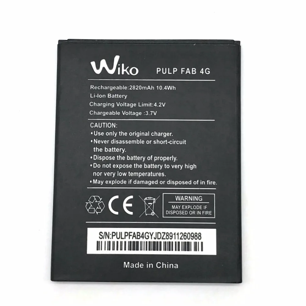 

1Pcs High Quality New Original PLUP FAB 4G Battery for Wiko Pulp FAB 4G Mobile Phone in stock + Track Code