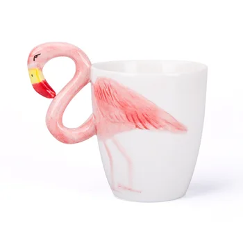 

400ml Stereoscopic Flamingo Ceramic Coffee Mug,Cute Breakfast Cup Mug Coffee Milk Tea Water Cups Creative Drinkware Gifts