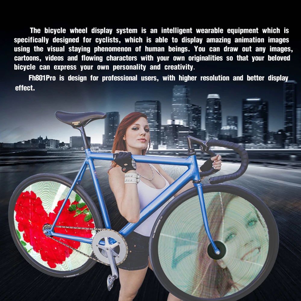 Профессиональный велосипедный дисплей на колесах, оборудование, аксессуары, полноцветный светодиодный GIF фото, светильник со спицами, светильник с изображением обезьяны, видео