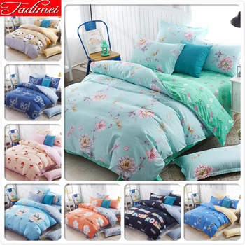 

Flower Pattern Duvet Cover 3/4 pcs Bedding Set Adult Kid Child Soft Cotton Bed Linen Single Full Queen King Size 180x220 200x230