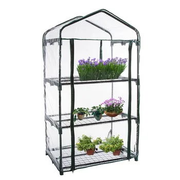 

PVC Warm Garden Tier Mini Household Plant Greenhouse Cover Homes Garden Decoration Protect Plants Flowers(without Iron Stand)