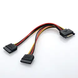 15Pin SATA штекер для 2 Женский 15Pin Мощность шнур HDD сплиттер соединительный кабель Кабель-адаптер