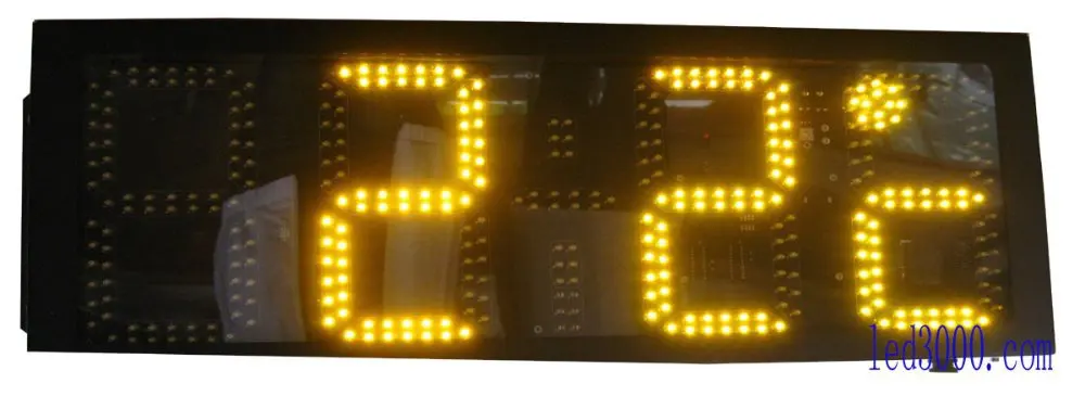

large size outdoor waterproof 8inch 4digits amber color time and temperature LED clock High brightness Remote control