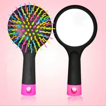 20 шт. Радужный Кучерявый волосы расческа+ зеркальный Антистатический массаж мягкие Расчески Щетка для распутывания волос Расческа инструменты для стайлинга