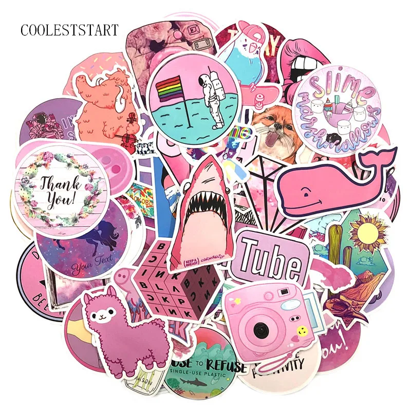 

100pcs/set Cartoon Pink Graffiti Stickers Cute Sticker for DIY Luggage Laptop Skateboard Car Motorcycle Bicycle