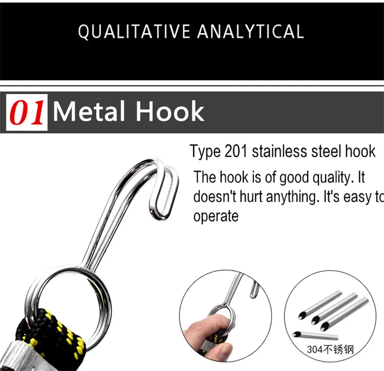 Perfect High-Quality Elastic Rope Motorcycle Bicycle Tied Rope Bandage Baggage Wrapped Belt Wrapped In Binding Luggage Lashing 5 Colors 4