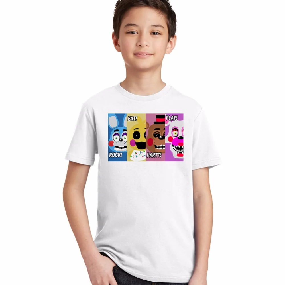 

2017 Five Night At Freddy kids t shirt fnaf children boy clothing short sleeve baby summer clothes boy t-shirt kids POLI ROBOCAR