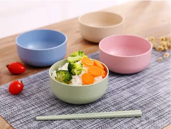 

Wheat Straw Bowl Children Cartoon Tableware Set Baby Dinner Plate Baby Training Bowl Dishes and Plates Sets Soup Pot Set 3DCJY32