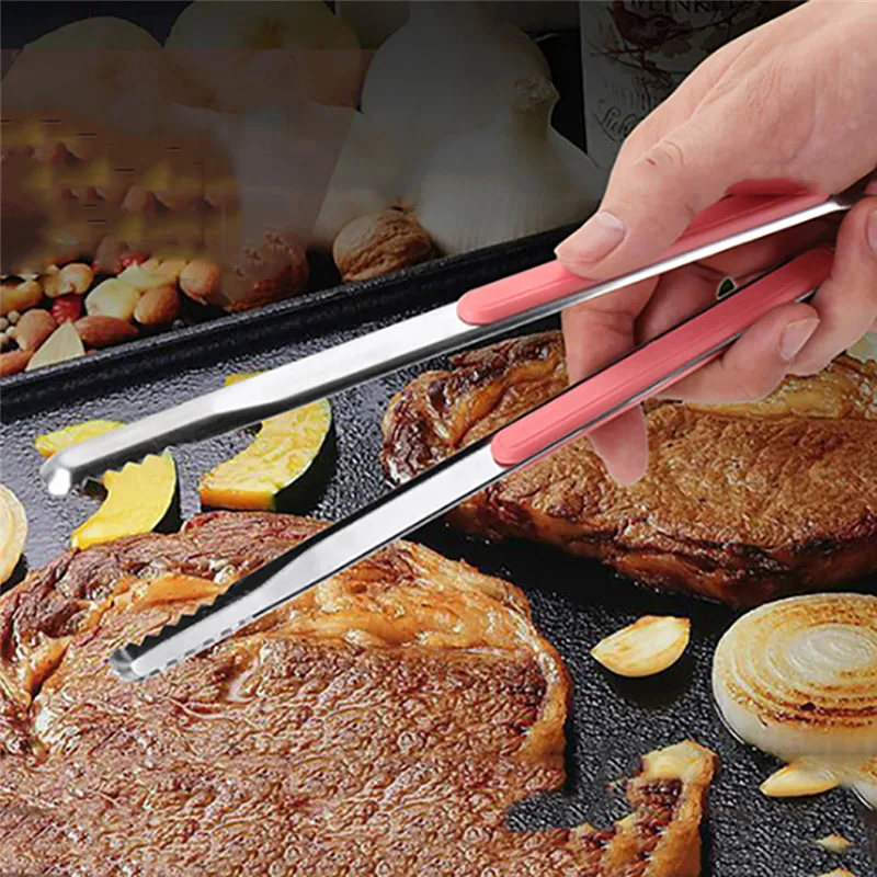 

Stainless Steel Tongs Kitchen Cooking Utensils Set Food Ice Block Salad Tongs Clips For Kitchen Camping Barbecue Tongs