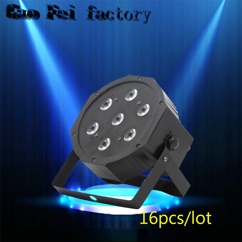 

7x12W No Waterproof Led Par Light DMX 8 Channels Indoor Back Case for Meeting/Party/Club No Fan Noise (16pcs/lot)