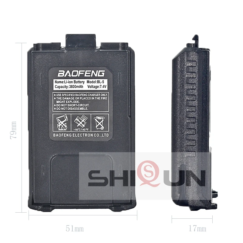 Горячий Baofeng UV-5R Батарея BL-5 3800 мАч Baofeng UV-5R UV-5RE UV-5RA Батарея больше Ёмкость чем Baofeng 1800 мА/ч, Батарея