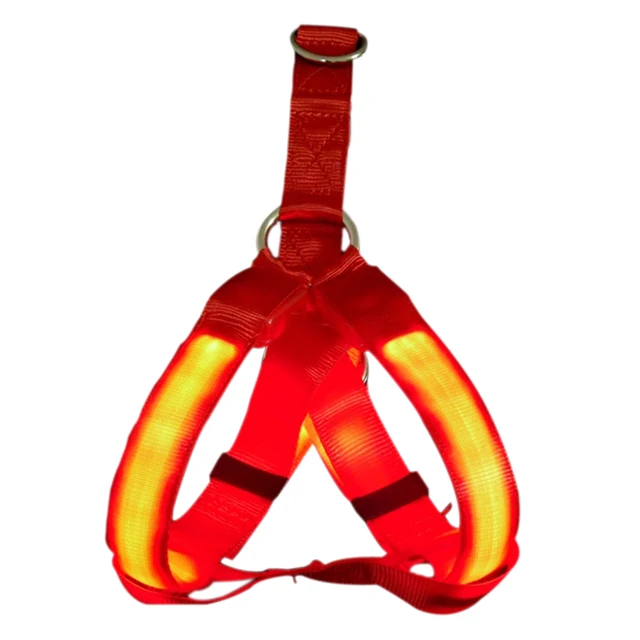 LED Flashing Light Dog Harness Safety Pet Dog Puppy Harness Collar Lead