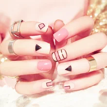 

False Nails Full Cover Tips Press On Nail Fake Nails with Designs Fashion Nude Pink Pure Color Patch Cartoon Khaki Red 24pcs Set